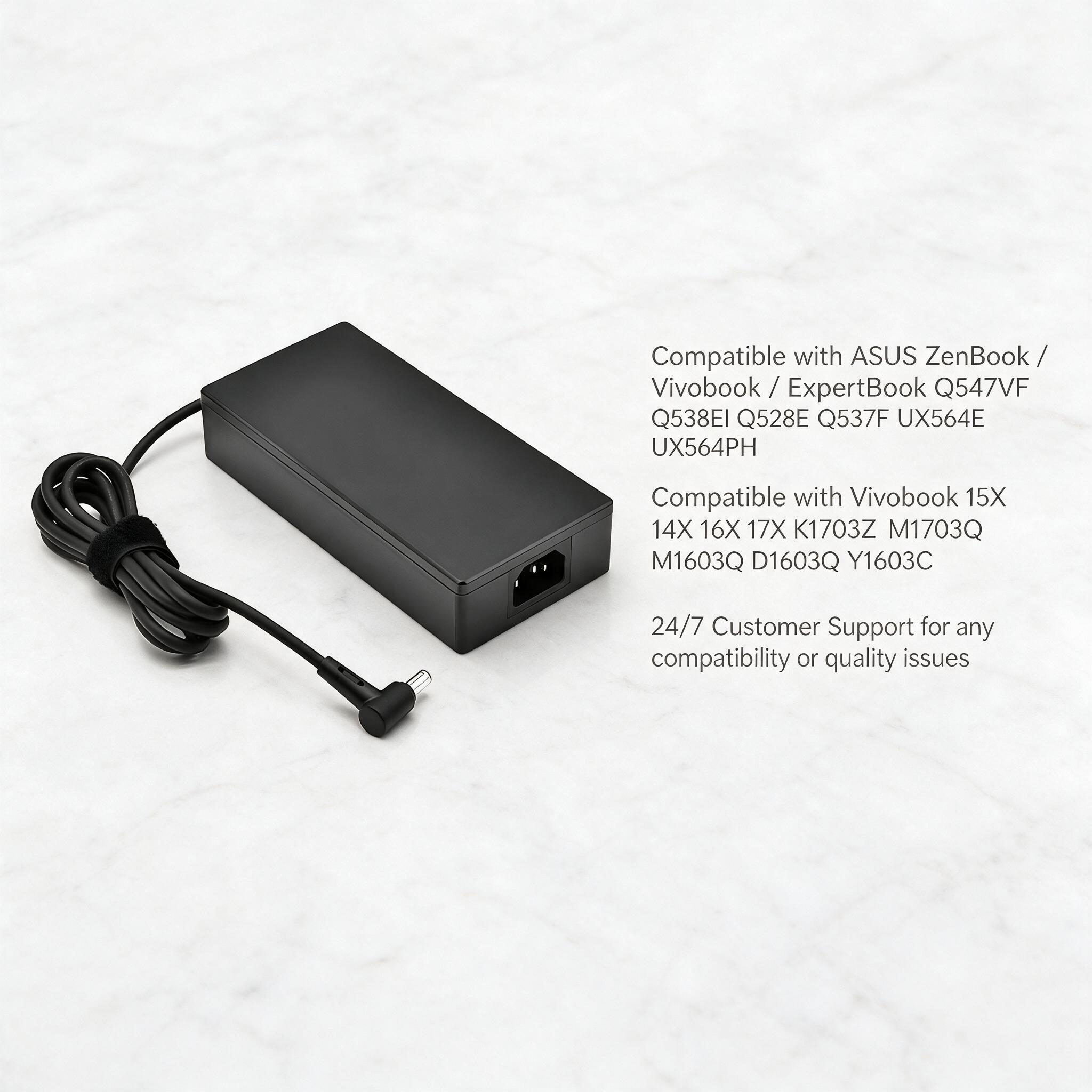 120W ADP-120CD B 4.5×3.0mm Laptop Charger Compatible with Asus ZenBook 15